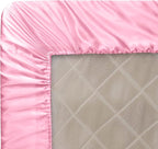 Homiest Pink Satin Fitted Sheet Twin Size, Deep Pocket, Luxury & Ultra Soft - Image 6