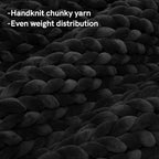 YnM Velvet Weighted Blanket, Handmade Chunky Knitted Design, Soft and Cozy - Image 2