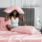 MR&HM Satin Bed Sheets, Twin XL Size Sheets Set - Image 3