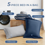 Sasttie Twin Comforter Set, 5 Pieces Bed in a Bag Twin, Complete Bedding Set - Image 6