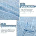 Yiran Ash Blue Quilt Set Queen Size, 3 Piece Reversible Bedspreads Bedding Set - Image 6