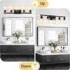 5-Light Black Bathroom Vanity Light, Modern Vanity Lighting Fixture - Image 6