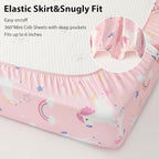 Baby Mini Crib Sheets Girl, Portable 38”x26” Pack and Play Sheets Fitted - Image 7