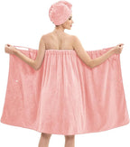 Bath Wrap Towels for Women – Adjustable Spa Shower Wrap by HJMJY