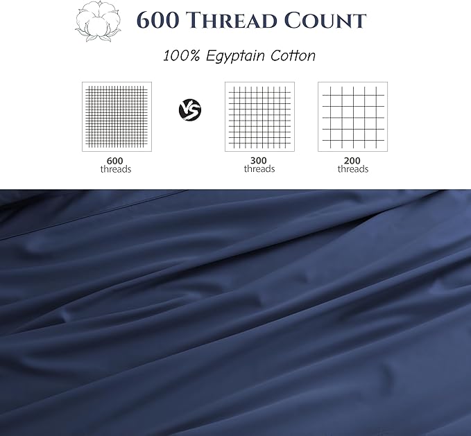 Cotton Flat Sheets Only, 600 TC 100% Cotton Flat Sheet Top Sheet Only, King - Image 3