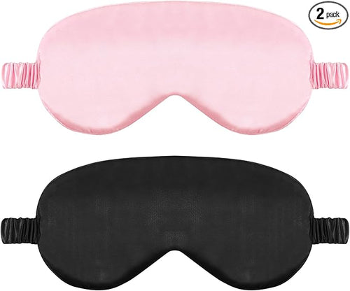 2 Pack Sleep Mask Silk Eye Mask Cover by WY+LIGHTING+LEVEL