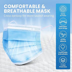 Borje Blue Disposable Face Mask 100 Pcs Blue Face Masks 3 Ply Protection Masks - Image 5