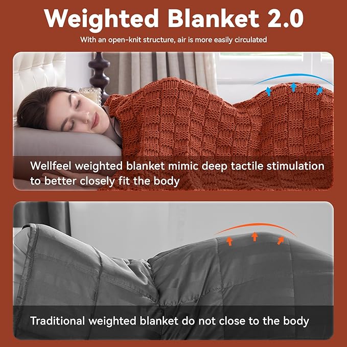 Knitted Weighted Blanket Adult, No Beads Heavy Blanket 60” x 80'' 12lbs - Image 8