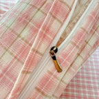 PinkMemory Pink Gingham Plaid Duvet Cover Set Queen 100% Washed Cotton Cute - Image 7