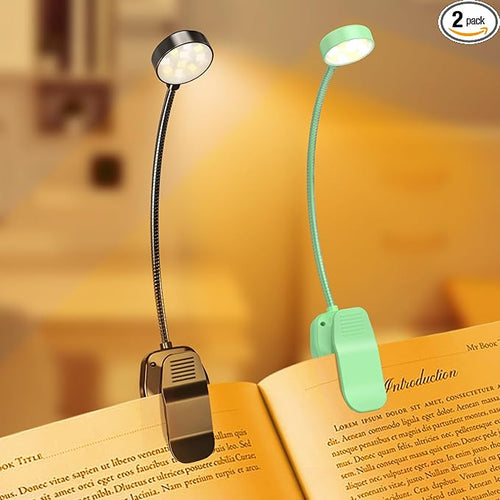 2 Packs Rechargeable Book Reading Light by KTEBO