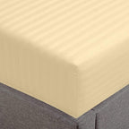 Feather & Stitch 1 Piece Fitted Sheet Full Size, 100% Cotton Damask Sateen Weave by FEATHERSTITCHNEWYORK