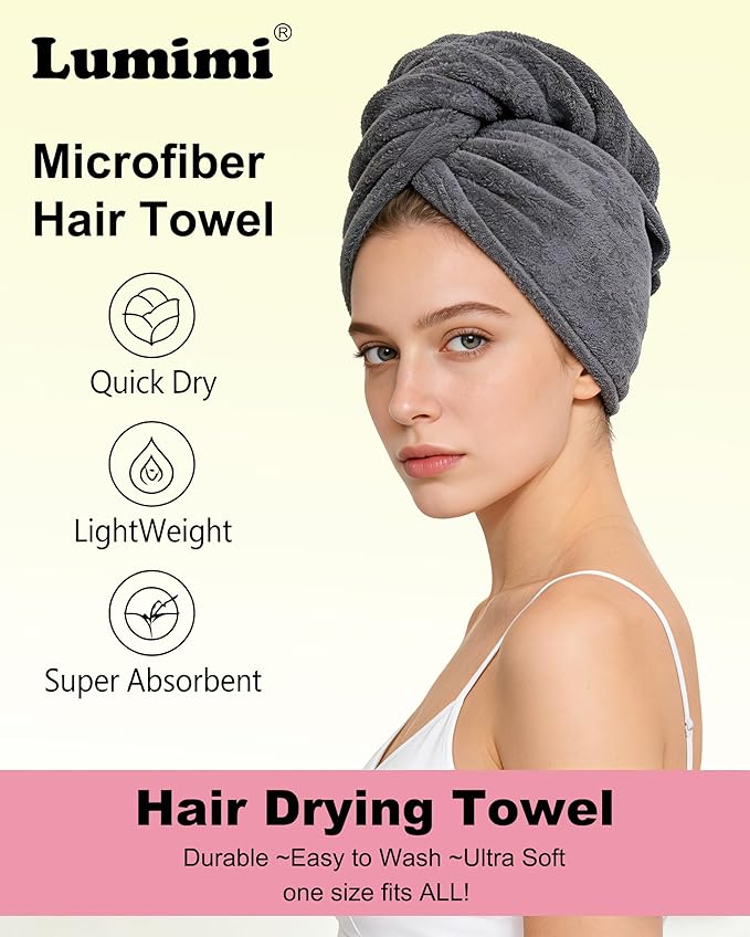 Lumimi Bath Pre Dry Hair Towel 2 Pack - Image 2