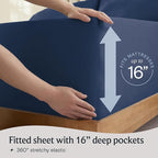 LuxClub 4 PC Full Sheet Set, Breathable Luxury Bed Sheets, Deep Pockets 18" - Image 6