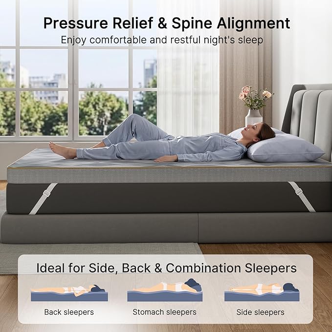 PERLECARE Firm Mattress Topper Twin XL, Mattress Pad - Image 2