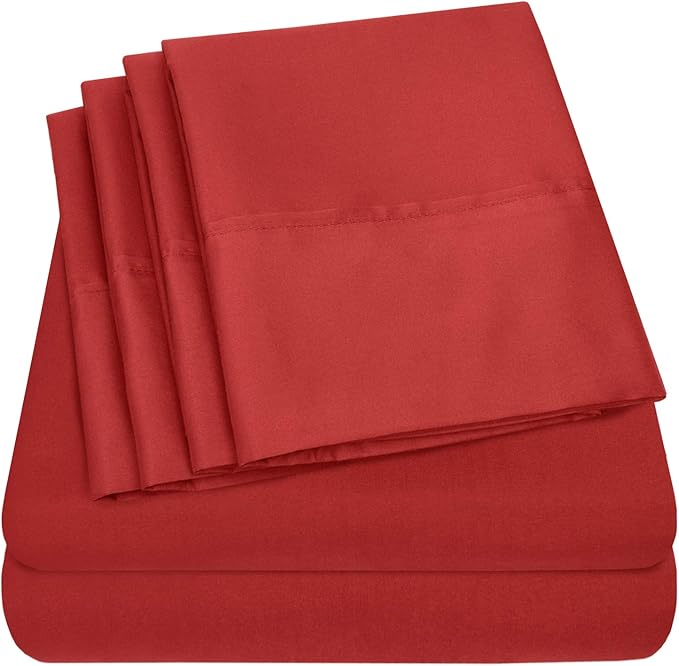 Queen Sheets Red by SweetHomeCollection