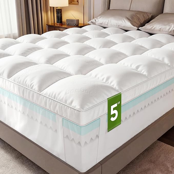 Extra Thick Memory Foam Mattress Topper Queen-5" Dual Layer by Simpledad