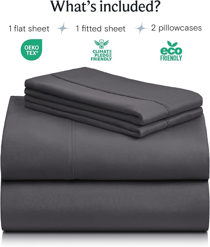 LuxClub 4 PC California King Size Sheet Set Sheets Deep Pockets 18" Wrinkle - Image 2