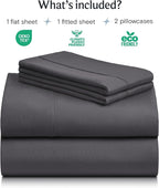 LuxClub 4 PC King Size Sheet Set Sheets Deep Pockets 18" Wrinkle Free Cooling - Image 2