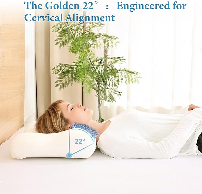 Cervical Neck Pillow for Pain Relief, Odorless Memory Foam Pillow - Image 2
