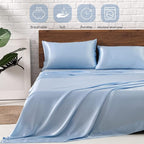 MR&HM Satin Bed Sheets, Twin Size Sheets Set - Image 5