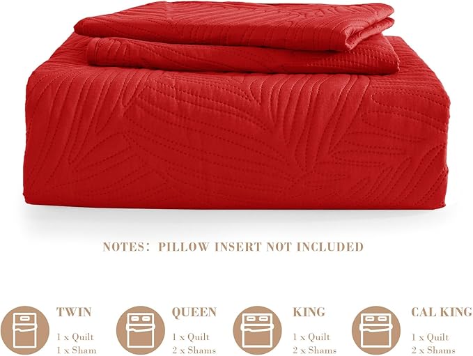 Exclusivo Mezcla Queen Quilt Bedding Set, Lightweight Red Quilts Queen Full Size - Image 6