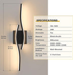 Joossnwell Vanity Light for Bathroom Lighting Fixtures Over Mirror Black - Image 7