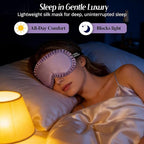 Silk Sleep Mask for Women: 100% Mulberry Silk Eye Mask, Soft Wavy Edge Eye - Image 6