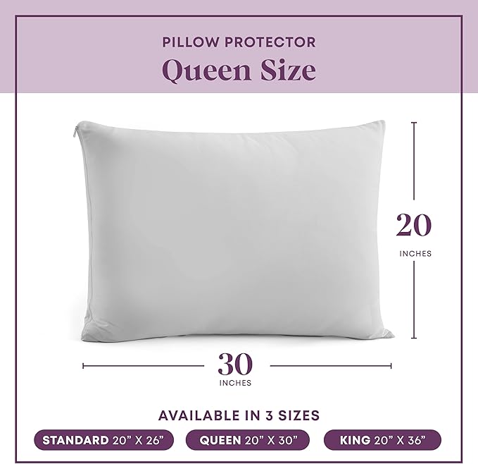 CirclesHome Pillow Protectors 4 Pack Queen Zippered - Image 6