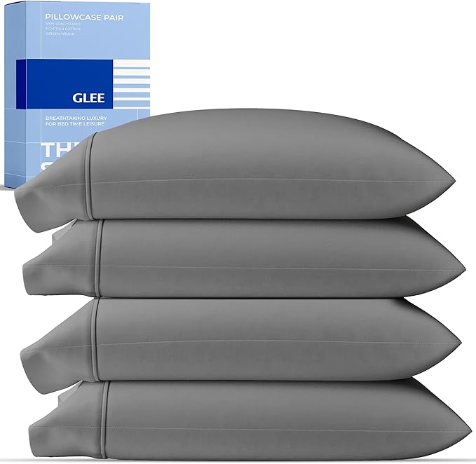 Thread Spread 100% Cotton Pillow Cases Queen Size Set of 4 by THREADSPREAD