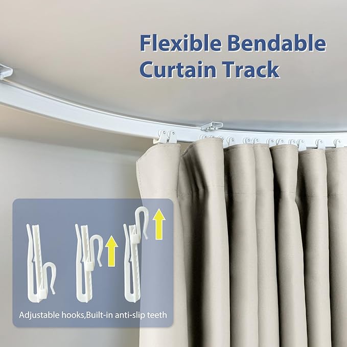Room Divider Ceiling Mounted Curtains Track Sets Extra Wide Blackout Curtain - Image 5