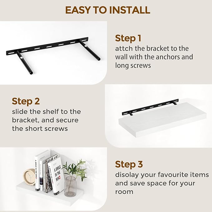 Fun Memories Floating Shelves for Wall, 36 x 9.3 Large Floating Shelf Wall - Image 7
