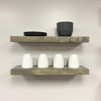 URBANDI, Rustic Floating Shelves, Hidden Bracket, Solid Wood, Heavy Duty by Hand-madeInUSA