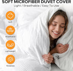 Cozyide White King Size, 3 Pieces Bedding, Soft Breathable Seersucker Duvet - Image 4
