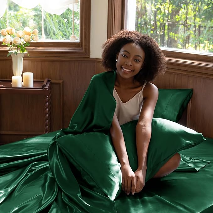 CozyLux Satin Sheets Queen Size Bed Set - Image 5