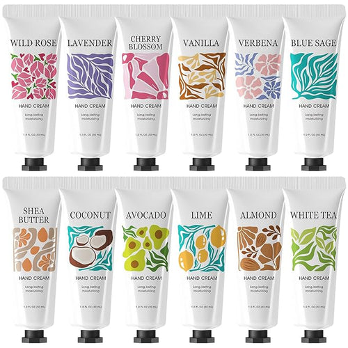 12 Pack Hand Cream Set for Dry Hands, Mothers Day Gifts for Mom, Hand Lotion by BODYEARTHLOVE