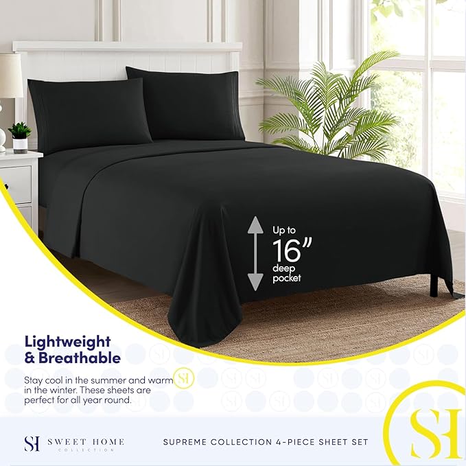 Twin XL Sheets - Breathable Luxury Sheets - 1800 Supreme Collection Extra Soft - Image 3