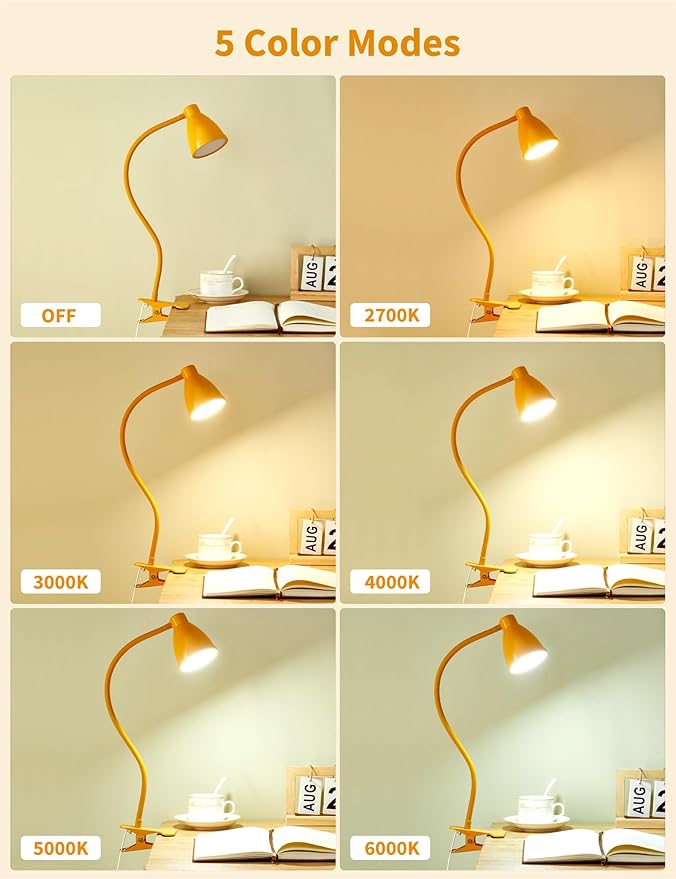 BOHON Clip on Light, 10W 38 LED Desk Lamp - Image 2