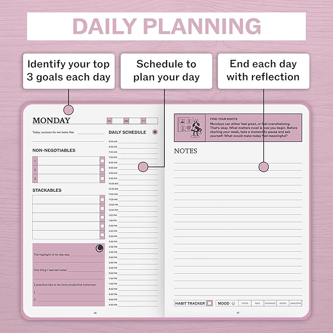 Undated Daily Planner | 90 Day Daily & Weekly Productivity Journal - Image 7