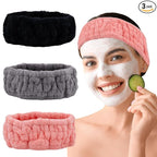 Microfiber Spa Headband 3-Pack, Soft Terry Cloth Headband by Unknown