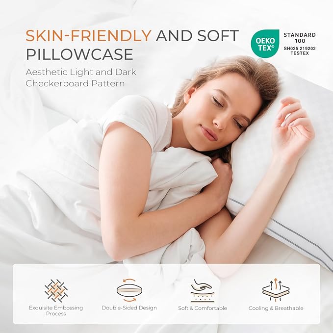 SweetNight Bed Pillows Standard Size Set of 2, Fluffy Luxury Hotel Collection - Image 3