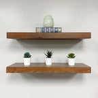 URBANDI, Rustic Floating Shelves, Hidden Bracket, Solid Wood, Heavy Duty - Image 5