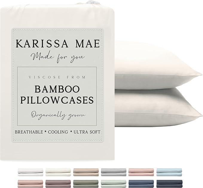 Karissa Mae Cooling Bamboo Viscose King Size Pillowcase Set | 100% FSC by KARISSAMAE