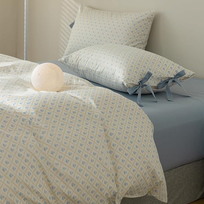 mixinni Blue Floral Duvet Cover Set King - Image 3
