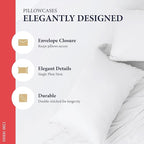 100% Egyptian Cotton Pillow Cases Standard/Queen Size Set of 2 - Image 4