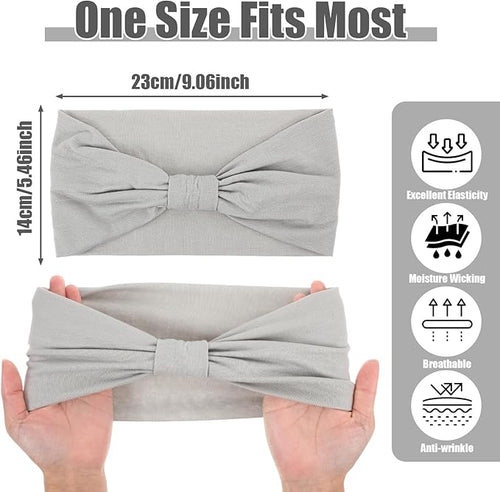 2 Pack Women Cotton Stretch Headband, Soft Breathable Hijab Cap, Wide Elastic - Image 2