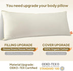 Goose Down Body Pillows for Adults, Large Body Pillow for Side Sleeper - Image 3