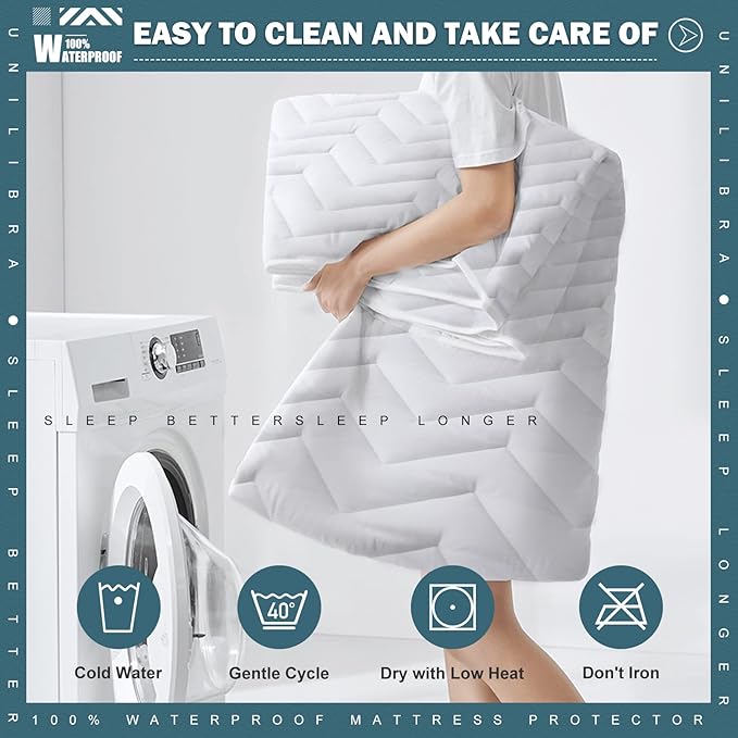 Twin XL Size Waterproof Mattress Protector Quilted, Breathable Ultra-Soft - Image 6
