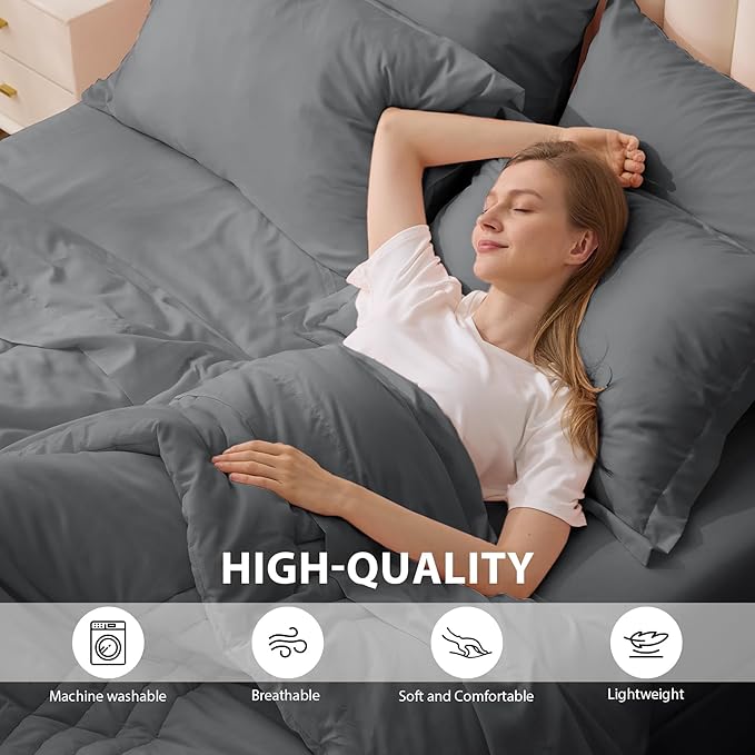 King Comforter Set Dark Grey - Image 4