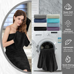 8 Piece Bath Towel Set Black|2 Oversized Large Bath Sheet, 2 Hand Towels - Image 8