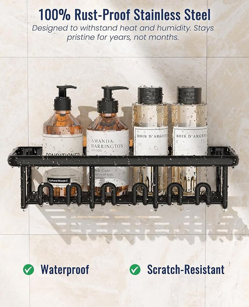 8 Pack Adhesive Rustproof Shower Shelves - Image 2